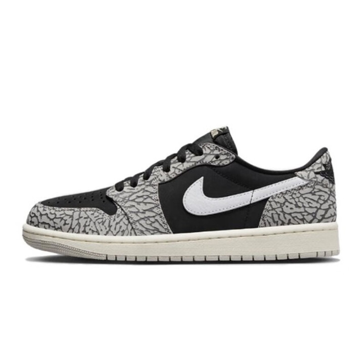 Nike/耐克女鞋 Jordan 1 AJ1爆裂纹大童复古低帮篮球鞋CZ0858-001