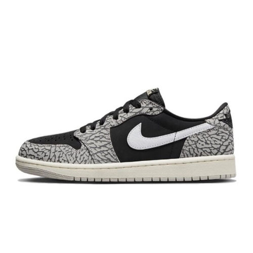 Nike/耐克女鞋 Jordan 1 AJ1爆裂纹大童复古低帮篮球鞋CZ0858-001