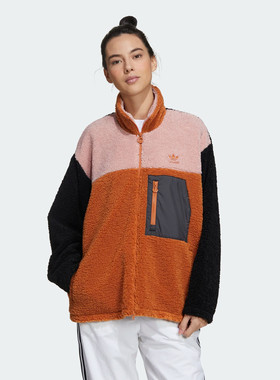 Adidas/阿迪达斯Short Sherpa Jacket 运动舒适拉毛布棉服GQ1238