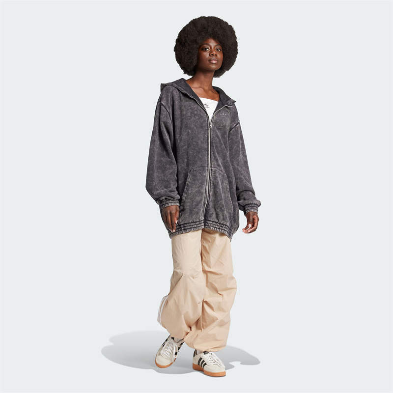 Adidas/阿迪达斯正品女士运动宽松连帽夹克外套JJ0331