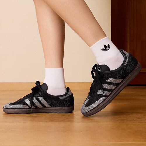 Adidas/阿迪达斯正品女款T头鞋经典闪钻运动鞋德训鞋IH9052