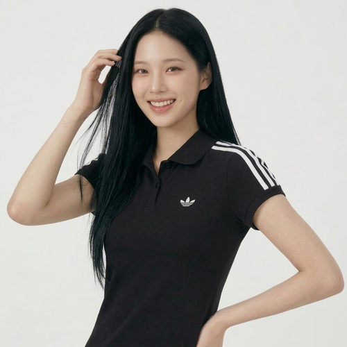 Adidas阿迪达斯三叶草女子修身翻领短袖POLO衫T恤KD7974