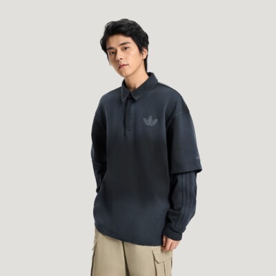 Adidas阿迪达斯三叶草26年春男子做旧套头衬衣长袖KR5054 KR5053