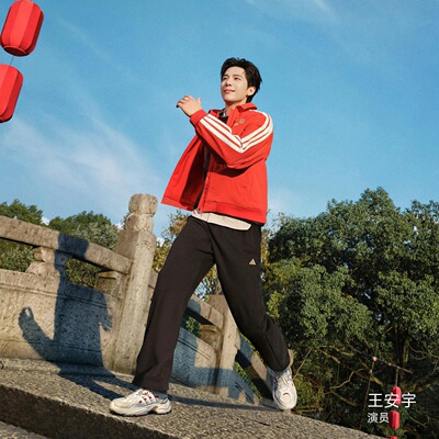 阿迪达斯男裤直筒长裤子春季新款休闲裤跑步健身裤KE4066 KE4065