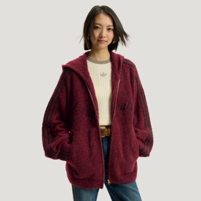 Adidas/阿迪达斯正品男女新年绒面运动连帽夹克外套KT0718 KT0717