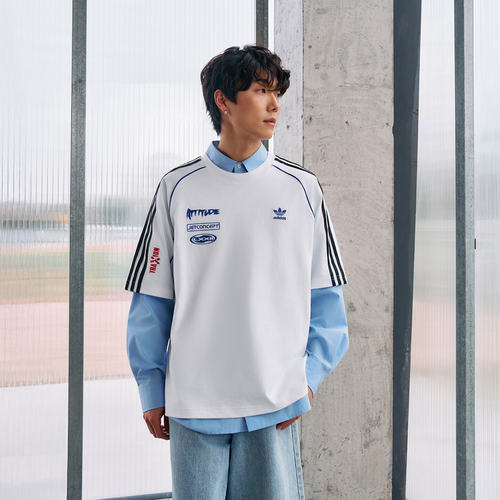 adidas阿迪三叶草男复古穿搭机车风运动短袖T恤JL8419