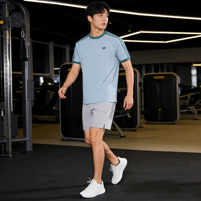 阿迪达斯Adidas三叶草春夏男T恤纯棉吸汗圆领运动短袖KG6321 6322
