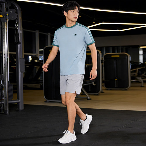 阿迪达斯Adidas三叶草春夏男T恤纯棉吸汗圆领运动短袖KG6321 6322