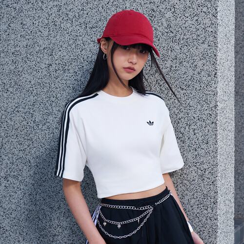 Adidas三叶草女子SLIM SS TEE 休闲运动短袖T恤KY5093