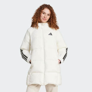 Adidas/阿迪达斯女子中长款保暖600蓬连帽鸭绒羽绒服JG3856