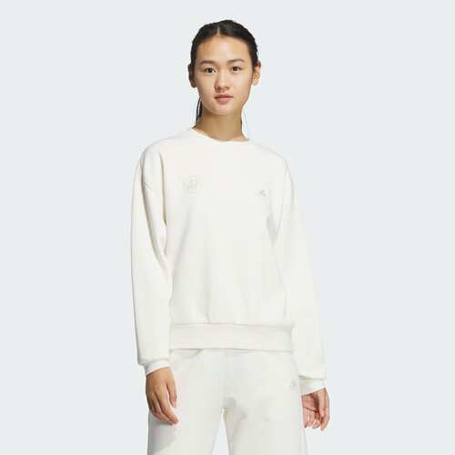 Adidas/阿迪达斯正品女子运动休闲宽松长袖圆领卫衣套头衫JJ3577