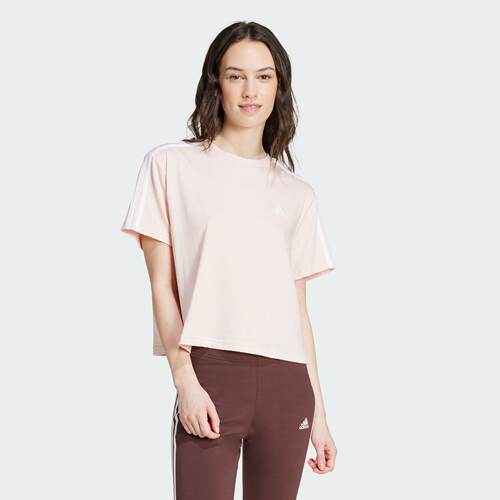 Adidas/阿迪达斯女子短款运动休闲宽松短袖圆领T恤IY4227
