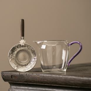 公道杯高硼硅玻璃加厚耐热分茶器防烫耐高温茶漏一体陶瓷茶海匀杯