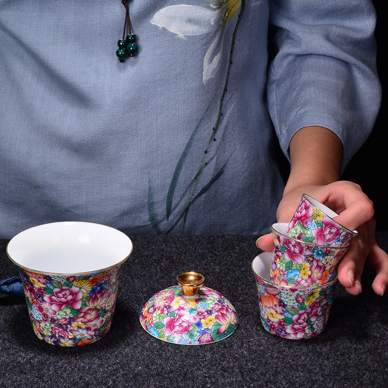 life Blossoms Quik Cups Cover bowl tea set Portable travel ceramics Kungfu Online tea set household Teacupin the Tableware , Tea set , Kung Fu Tea  category - from Buy2taobao.com to provide professional Taobao agent buy service