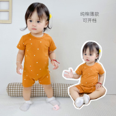 纯棉爬服可爱超萌洋气女宝宝男婴哈衣连体衣 短袖 婴儿衣服夏装 薄款