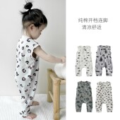 背心哈衣女宝宝超洋气爬服夏装 无袖 男婴纯棉连体 薄款 婴儿衣服夏季