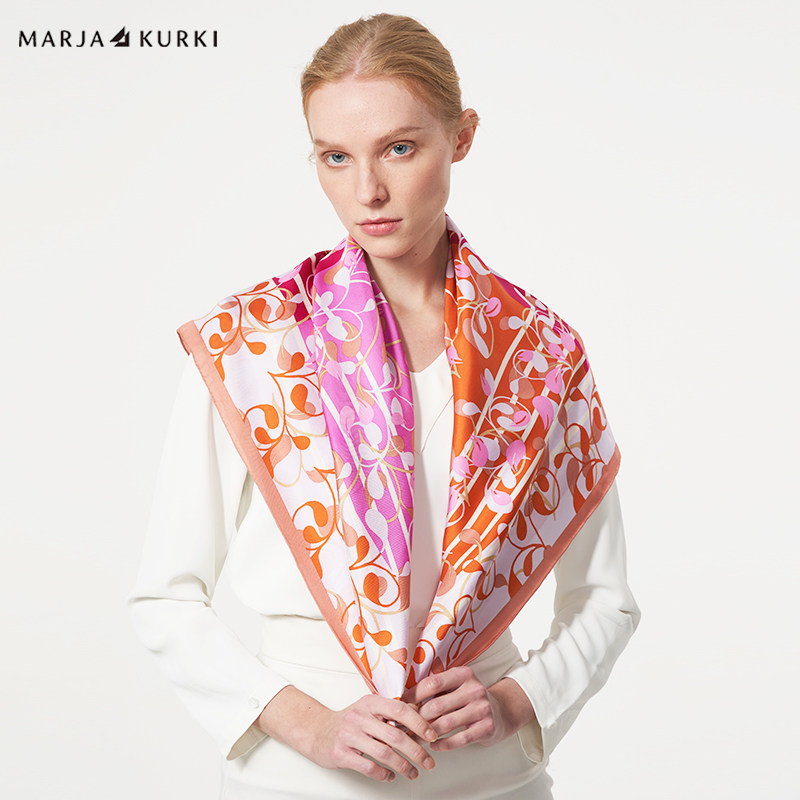 marjakurki玛丽亚古琦真丝丝巾女音符大方巾真丝围巾妈妈披肩外搭