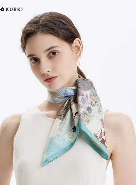 MARJAKURKI玛丽亚古琦双面真丝方巾丝巾系脖高级感围巾马年礼盒装