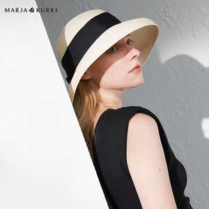 MARJAKURKI玛丽亚古琦大帽檐遮阳帽女防晒防紫外线蝴蝶结草帽海边