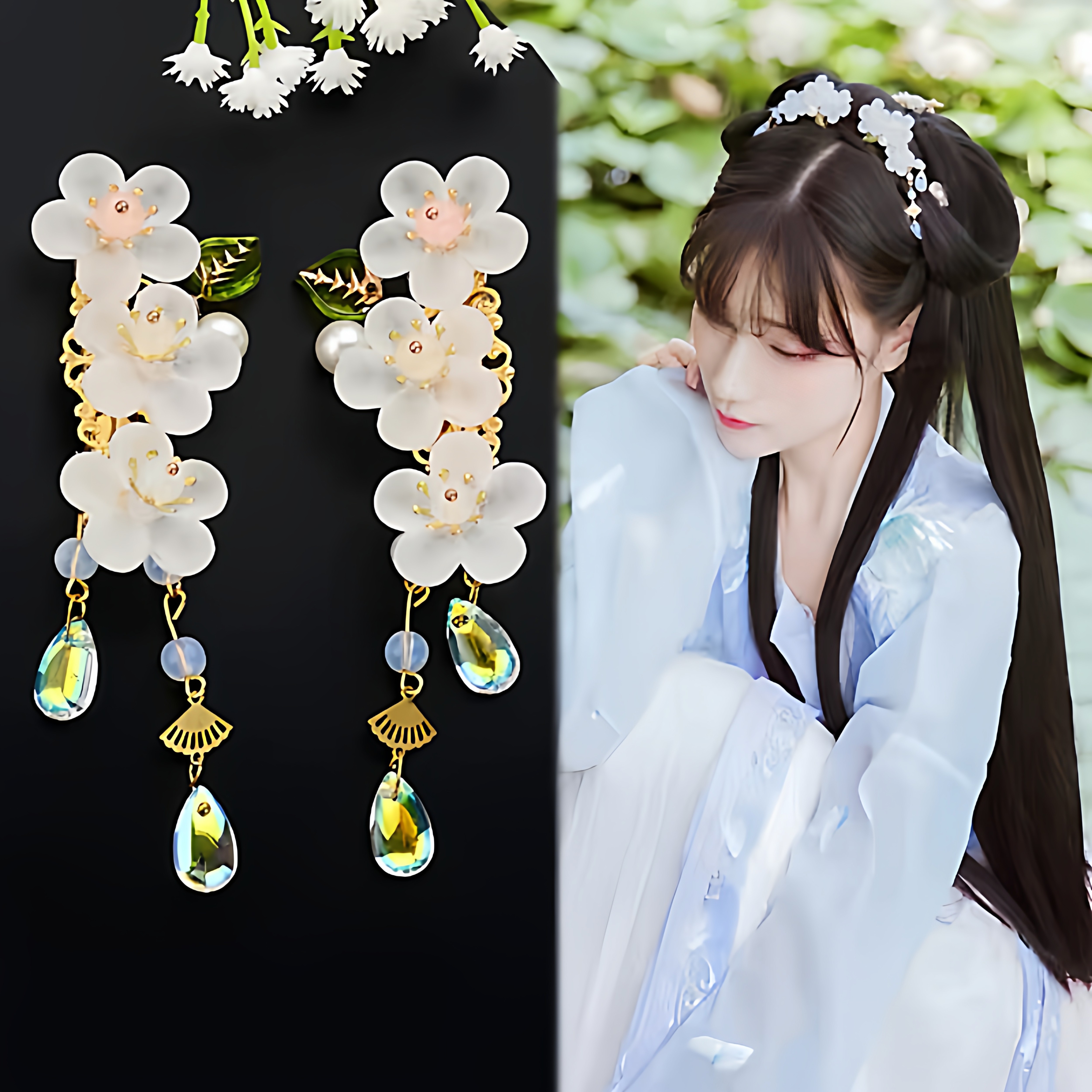 古风花朵发夹汉服头饰流苏边夹国风发饰品,饰品/流行首饰/时尚饰品新,发饰,淘宝优惠券,粉丝福利购,淘宝优惠卷