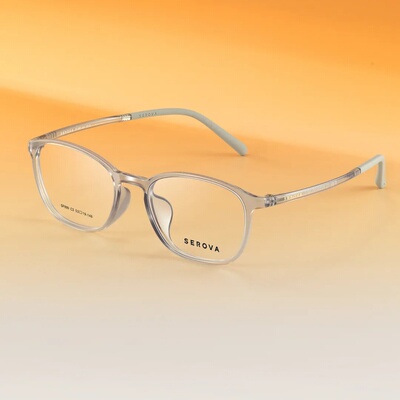 新款SEROVA新款施洛华眼镜框SF899时尚复古新品椰子灰超轻椭圆