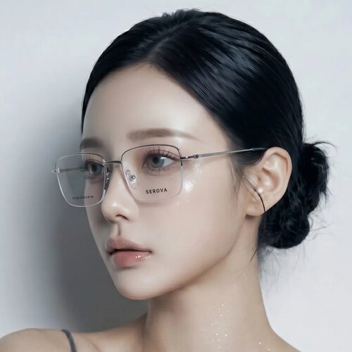 新品施洛华SP1227半框超轻钛金属男女知性高颜值素颜SEROVA