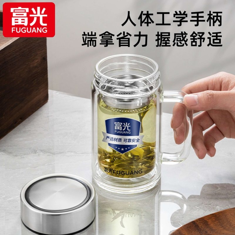 富光玻璃杯茶杯定制logo印字