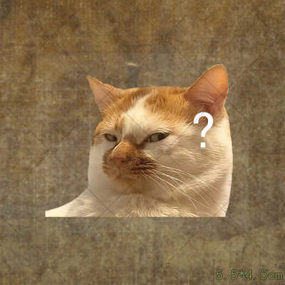 猫咪meme表情包水晶标贴纸UV转印贴电脑水杯头盔手机收纳盒防水贴