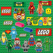 卡通积木涂鸦贴纸笔记本电脑ipad行李箱贴亚克力盒装 饰防水贴纸画