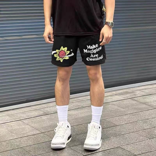 100%纯棉夏季外穿男生休闲裤美式五分裤短裤宽松加肥加大码运动裤
