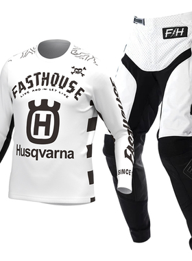 FASTHOUSE越野套装 白色husqvarna骑行服套装 越野摩托赛车服定制