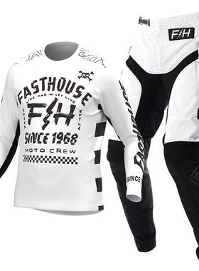 FASTHOUSE越野套装 夏季白色骑行服套装男 越野摩托车赛车服定制