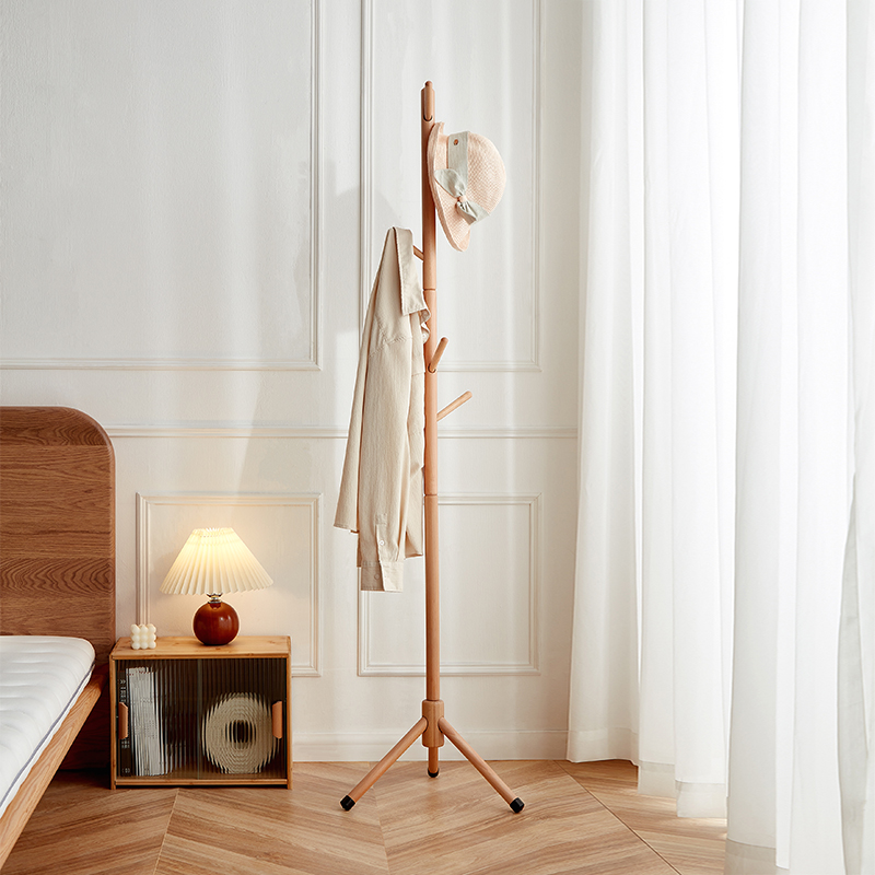 实木衣架家用衣帽架全友