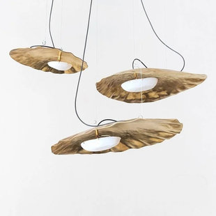 新中式 荷叶全铜云石吊灯设计师样板间酒店楼梯间餐厅吧台艺术吊灯