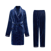 Женский синий накачанный халат+брюки