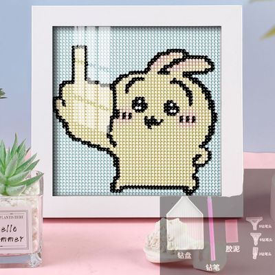 搞怪乌萨奇Usagi钻石画满钻贴画可爱儿童手工diy贴钻画礼物有框