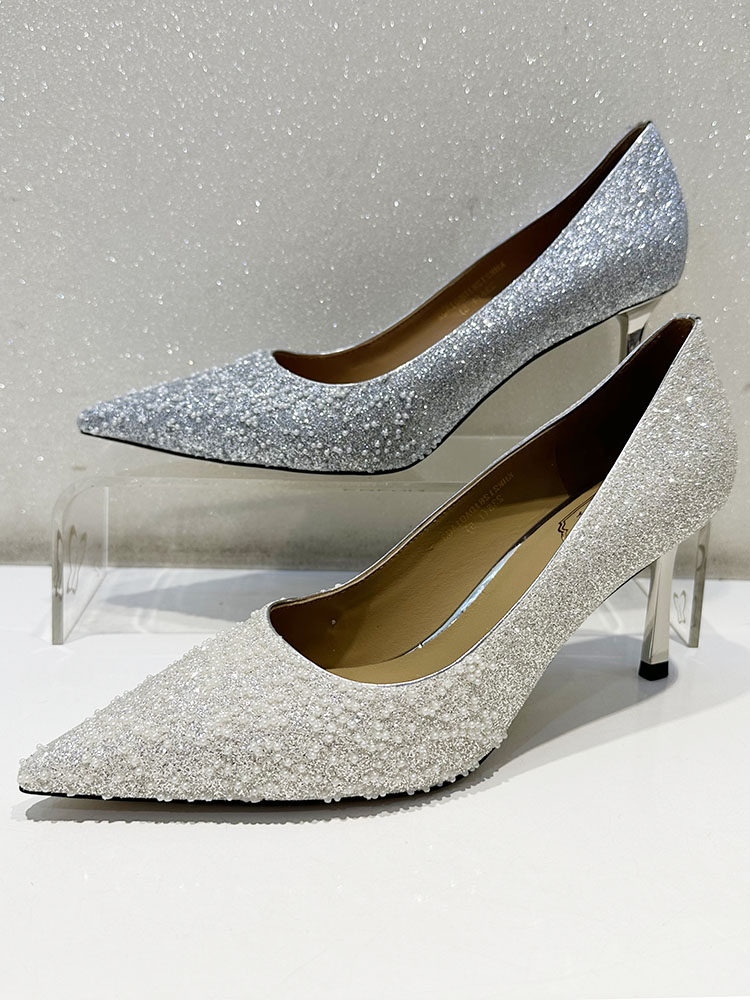 comely康莉女鞋2023春新款时尚尖头亮色婚宴高跟浅口单鞋khr21281