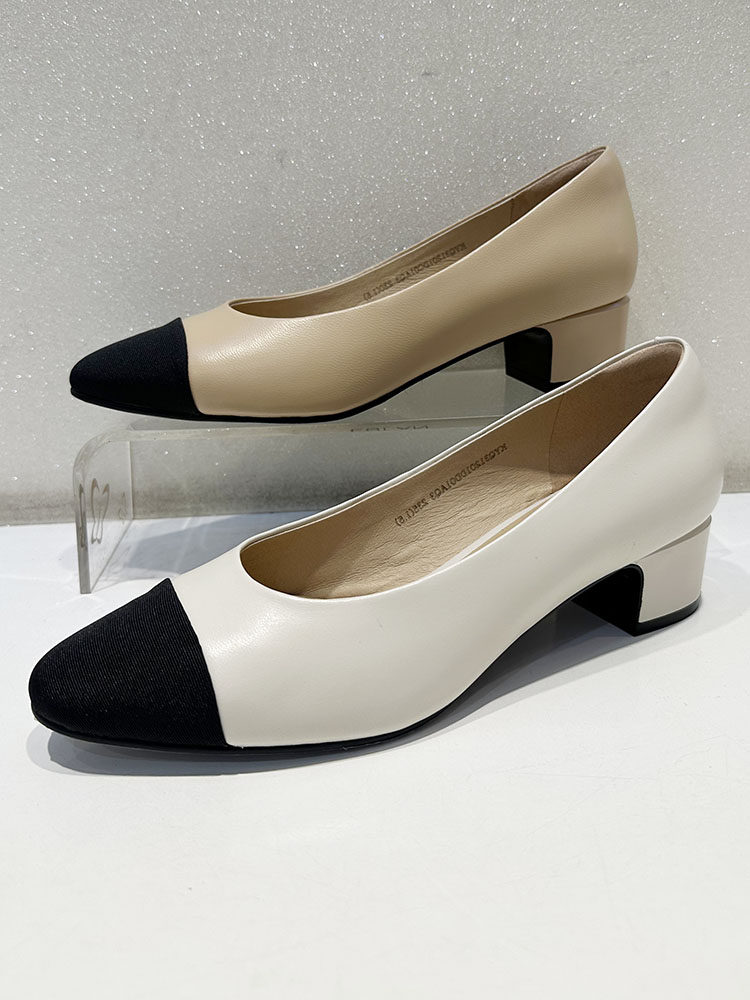 comely康莉女鞋2023春款正品时尚小香风尖头粗跟女单鞋kyq31201