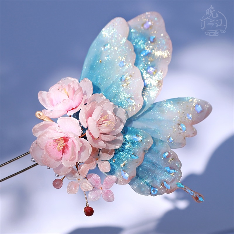 蝶引香热缩蝴蝶发钗新中式古风