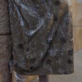 高腰显瘦丝绒裙 Chings新中式 清仓 印花a字长裙半身裙裙子 断码