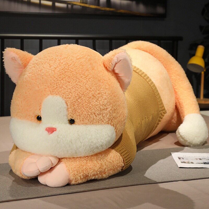 日本品质超大号毛衣猫咪毛绒玩具公仔可爱趴趴猫大抱枕女孩抱娃娃