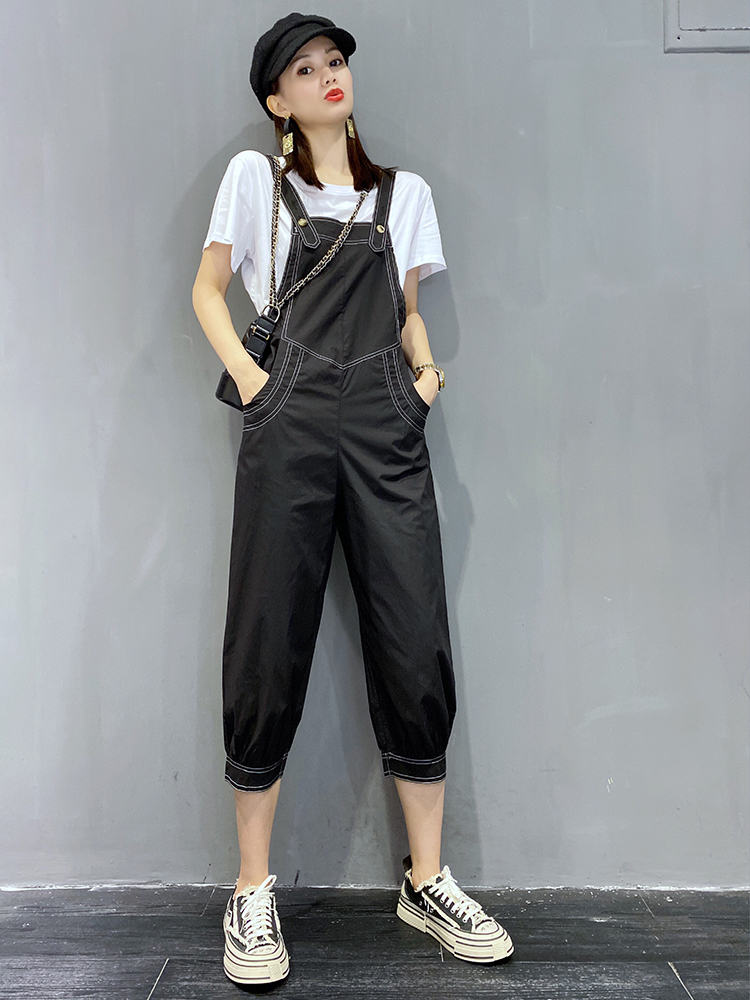 背带裤女夏季薄款两件套