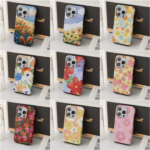 COOSKIN韩国二合一菲林圆边iPhone 17 Pro Max花朵合集插画高级感16 Pro小清新适用苹果15双层手机壳全包新款