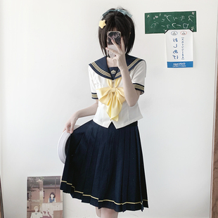 双胸档【小蝶】原创正版jk校供春秋收腰款JK制服浓绀公主线水手服