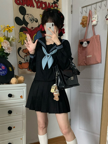 中间服水手服关西襟黑色制服