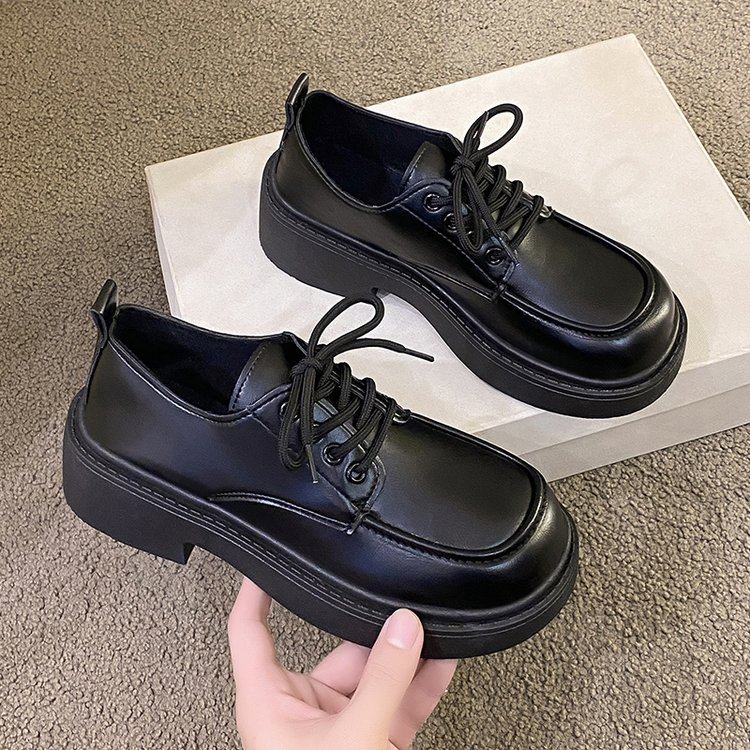 英伦风厚底增高小皮鞋女秋冬法式单鞋2025新款玛丽珍鞋系带乐福鞋,女鞋,深口单鞋,淘宝优惠券,粉丝福利购,淘宝优惠卷