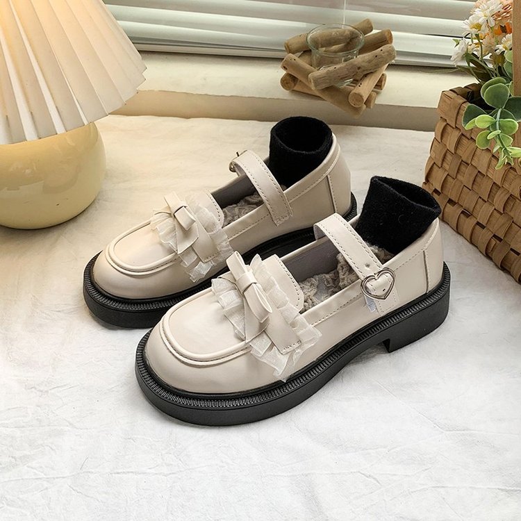 白色小皮鞋女学院风2025夏季日系jk蝴蝶结洛丽塔玛丽珍单鞋配裙子