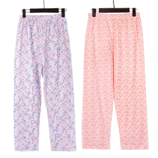 女夏纯棉婆婆百搭长裤 春秋季 200斤中老年居家睡裤 宽松大码 妈妈裤