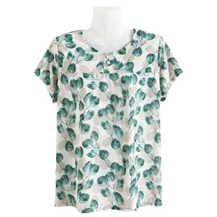 宽松大码 婆婆夏天透气上衣中老年冰丝短袖 200斤 百搭时尚 妈妈女装