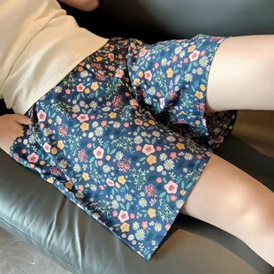 婆婆夏天透气短裤 衩人造棉中老年家居睡裤 女纯棉绸妈妈五分阔腿裤